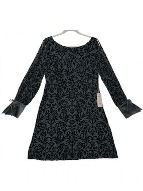 Nanette Nanette Lepore 10 NWT Black Burnout Velvet Dress Witchy Goth Whimsigoth